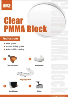 HUGE Dental Clear PMMA Blcok Brochure