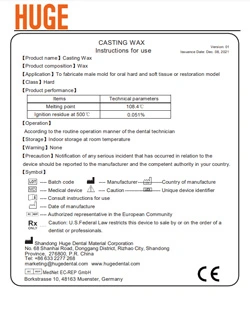 Product Instructions for Use-Wax Block